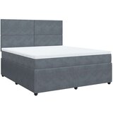 vidaXL Box spring postelja z vzmetnico temno siva 180x200 cm žamet | Shoptok.si