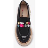 Resti Lacquered black moccasins with colored stones Sarix - Footwear | ePonuda.com