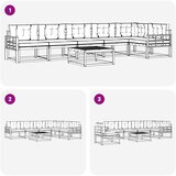  Set vanjskih sofa 7 kom. Bijela i krem Poliester | shoptok.hr