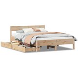 Maison Chic Posteljni okvir - Dvoposteljna postelja - Zakonska postelja brez vzmetnice 135x190 cm trdna borovina-J10638, (21760391) | Shoptok.si