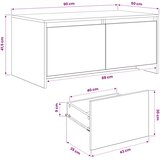  Stolić za kavu Drvo hrasta 90 x 50 x 41.5 cm Konstruirano drvo Slike