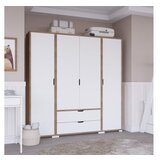Hanah home nisan 1600-024 light walnutwhite wardrobe | Eponuda.com