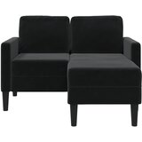 vidaXL Dvosjed s ležaljkom L-oblika crni 125 cm baršun | shoptok.hr