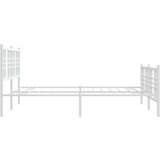 Metalni okvir kreveta uzglavlje i podnožje bijeli 150 x 200 cm | shoptok.hr