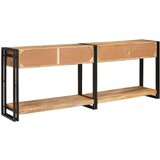  Konzolna miza s predalom 2 pcs Rjava Trden robusten mangov les - - Rjava - 38.44 - 200 x 33 x 75 cm - 2025- | Shoptok.si