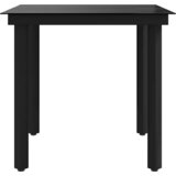  Vrtni blagovaonski stol crni 80 x 80 x 74 cm od čelika i stakla | shoptok.hr