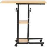  Mobilni stol 73-85 x 40 x 80 cm svijetlosmeđa, crna | shoptok.hr