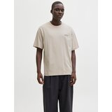 Jack & Jones Majica 'JJEArchive' ecru / čokolada | Shoptok.si