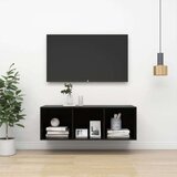  Zidni TV ormarić visoki sjaj crni 37 x 37 x 107 cm od iverice | shoptok.hr