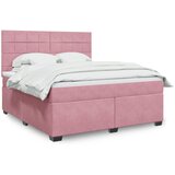 vidaXL Box spring postelja z vzmetnico roza 180x200 cm žamet Cene