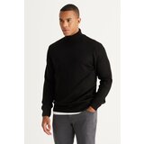 ALTINYILDIZ CLASSICS Men's Black Standard Fit Normal Cut Anti-Pilling Full Turtleneck Knitwear Sweater. Cene