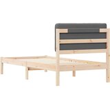  Krevetni okvir s tapiciranim uzglavljem Tamno siva 75 x 190 cm | shoptok.hr