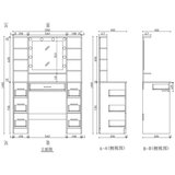  Veliki toaletni stolić s LED svjetlom, policama, 7 ladica, bijeli, 140x100x40 cm | shoptok.hr