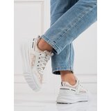 SHELOVET white women's trainers with thick soles Cene