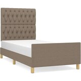  Posteljni okvir z vzglavjem taupe 90x200 cm blago, (20795080) | Shoptok.si