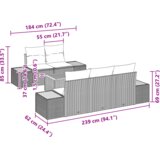 vidaXL 6-delni set vrtnih kavčev z blazinami siva Poli ratan akacija | Shoptok.si