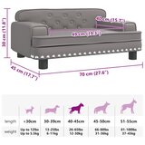 Krevet za pse sivo 70 x 45 x 30 cm od umjetne kože | shoptok.hr