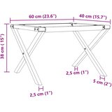  Noge za stolić za kavu s X-oblikom 60x40x38 cm čelik | shoptok.hr