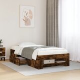 Maison Chic Posteljni okvir - Enojna postelja - Postelja za odrasle brez vzmetnice hrast 75x190 cm inženirski les-J12074, (21762079) | Shoptok.si