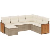 Maison Chic Seti vrtnega pohištva - Vrtna garnitura - Vrtni pohištvo set 7-delna z blazinami bež poli ratan, (21806459) | Shoptok.si