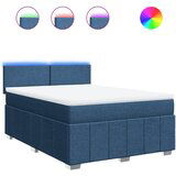 vidaXL Box spring postelja z vzmetnico modra 140x200 cm blago, (21306508) | Shoptok.si