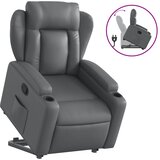  Naslonjač na podizanje od umjetne kože siva | shoptok.hr