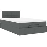 vidaXL Otomanski posteljni okvir z vzmetnico siv 120x200 cm blago | Shoptok.si
