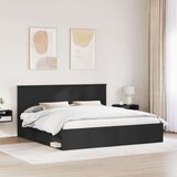  Konstrukcija postelje Črna 200 x 200 cm Masivno borovo les, (5000103395) | Shoptok.si