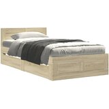  Okvir za krevet s uzglavljem boja hrasta 90x190 cm drveni | shoptok.hr