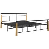 Kovina okvir za krevet od metala i masivne hrastovine 180 x 200 cm | shoptok.hr