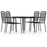  5-dijelni vrtni blagovaonski set crni | shoptok.hr