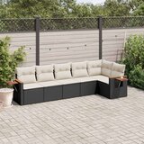  6-dijelni set vrtnih sofa s jastucima crni od poliratana | shoptok.hr