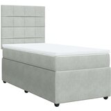 Box spring krevet s madracem svjetlosivi 90x190 cm baršunasti | shoptok.hr
