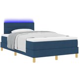 vidaXL Postelja s box springom z vzmetnico & LED modra 120x190 cm tkanina, (22080873) Cene