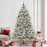 vidaXL Umestno božično drevo Zelena in Bela 240 cm PVC in kovina | Shoptok.si
