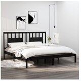  Posteljni okvir črn iz trdne borovine 200x200 cm | Shoptok.si