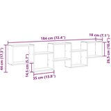 vidaXL Stenska kockasta polica 5 predelki starinski les inženirski les | Shoptok.si