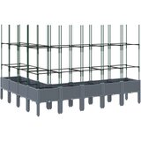  Vrtna sadilica s rešetkom siva 200 x 160 x 142 5 cm PP | shoptok.hr