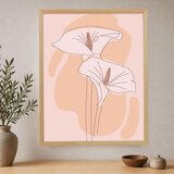 Wallxpert uramljena slika na platnu Cc-D-Ah-1029, dva cveta kale na roze i breskva pozadini, 70 x 95 cm | Eponuda.com