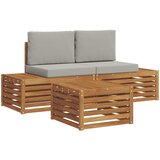  Set vanjskih sofa Prirodna i svijetlo siva 59 x 59 x 37 cm | shoptok.hr