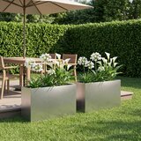  Vrtna saksija 2 kom. Srebrna 80 x 40 x 50 cm Nehrđajući čelik | shoptok.hr