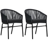 Maison Chic Vrtni stoli - Stol za vrt 2 kosa črn PE ratan JS1185, (21877519) | Shoptok.si