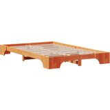  Okvir za krevet Smeđa boja voska Puno drvo 120 x 190 cm Čvrsto | shoptok.hr
