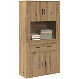  Visoka komoda od umjetnog hrasta 80x33x150 cm Inženjersko drvo | shoptok.hr