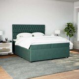 vidaXL Krevet s oprugama i madracem tamnozeleni 200x200 cm baršunasti | shoptok.hr