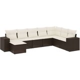 vidaXL 8-dijelni set vrtnih sofa s jastucima smeđi od poliratana | shoptok.hr