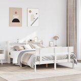 Maison Chic Posteljni okvir - Dvoposteljna postelja - Zakonska postelja brez vzmetnice bel 135x190 cm trdna borovina-J11275, (21764849) | Shoptok.si