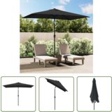  The Living Store Zunanji senčnik s kovinskim drogom 300x200 cm črn - Senčnik, (21742695) | Shoptok.si