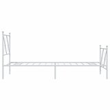  Metalni okvir kreveta uzglavlje i podnožje bijeli 75x190 cm | shoptok.hr