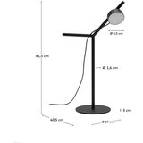Kave Home Črna kovinska LED zatemnitvena namizna svetilka (višina 61,5 cm) Orey – | Shoptok.si
